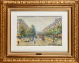 Les Grands Boulevards by Claude Pissarro, Pastel, sold Mar 2022