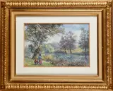 Katia et ses enfants by Claude Pissarro, Pastel, sold Mar 2022