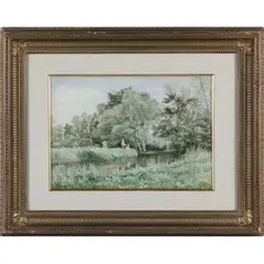 Summer Day by John William Hill, Watercolor on paper, offered Dec 2013