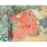Houses by Elizabeth Reeves Lyon, Mixed media on paper, sold Sep 2013