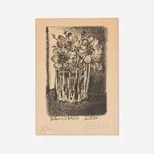 Fleurs dans un vase by Pablo Picasso, 1950, lithograph, sold Oct 2026