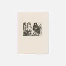 Visiteur au nez bourbonien chez la Célestine (from La Célestine by Fernando de Rojas) by Pablo Picasso, 1971, etching and aquatint, sold Oct 2026