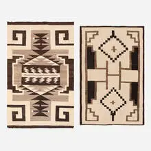 Two Grey Hills rugs, set of two by Emmi Whitehorse, hand-woven wool, sold Oct 2026