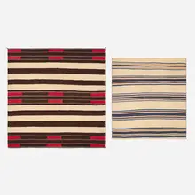 Blankets, set of two by Diné (Navajo) and Hopi or Zuni, hand-woven wool, sold Oct 2026