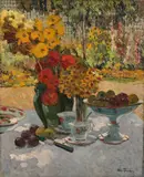 Le thé sur la terrasse by Louis Abel-Truchet, Huile sur toile, sold Mar 2018