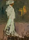 Elégante by Louis Abel-Truchet, Huile sur carton fort, sold Mar 2018
