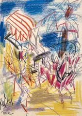 Calèche à Nice by Gen Paul, Pastel sur papier, sold Mar 2018