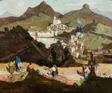 Vue surplombant Cadaquès by Rafaël Durancamps, Huile sur toile, sold Mar 2018