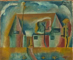 Paysage à la maisonnette - Circa 1913-1914 by Otakar Kubín, Huile sur toile, sold Mar 2018