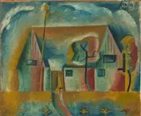 Paysage à la maisonnette - Circa 1913-1914 by Otakar Kubín, Huile sur toile, sold Mar 2018