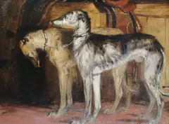 Study of two deer hounds by Edwin Henry Landseer, sold Aug 2011