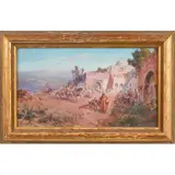 Arabian Village by Paul Pascal, Watercolor and goache on paper, sold Sep 2013