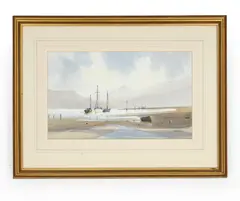Untitled by Raymond Witchard, Shoreline watercolor, sold May 2026