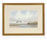 Untitled by Raymond Witchard, Shoreline watercolor, sold May 2026