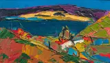 Bord de mer by Pierre Ambrogiani, Huile sur toile, sold Mar 2018