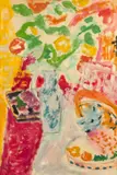 Nature morte au bouquet de fleurs et oranges by Jules Cavaillès, Crayon, aquarelle et huile sur papier, sold Mar 2018