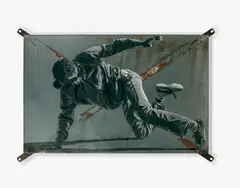 Enter title here 4 by Anders Gjennestad, 2016, Pochoir et peinture aérosol sur plaque de métal, sold Apr 2018
