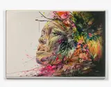 Etonnement by Hopare, 2015, Acrylique, huile et encre sur toile, sold Apr 2018