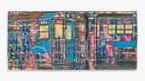 Urban paradise by Sonic, 2012, Peinture aérosol, acrylique et marqueurs sur toile, sold Apr 2018