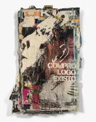 Compro logo existo #9 by Vhils, 2008, Affiches collectées dans la rue et résine, sold Apr 2018