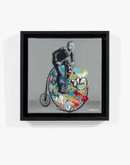 Velicoped by Martin Whatson, 2015, Pochoir et peinture aérosol sur toile, sold Apr 2018