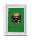 Skull (Hand sprayed multiple) by Logan Hicks, 2015, Pochoir et peinture aérosol sur carton, sold Apr 2018