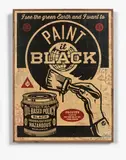 Paint it black (brush) by Shepard Fairey, 2014, Sérigraphie et collages (HPM) sur bois, sold Apr 2018
