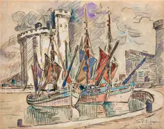 La Rochelle by Paul Signac, Aquarelle et fusain sur papier, sold Jun 2018