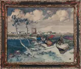 Bigoudennes, Saint-Guénolé, Penmarc'h by Ernest Guérin, Gouache sur papier, sold Jun 2018