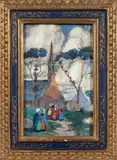 Sortie de la messe by Ernest Guérin, Gouache sur papier, sold Jun 2018