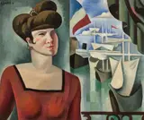 La courtisane devant le port by André Lhote, 1919, Huile sur toile, sold Jun 2018
