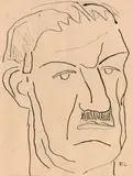 Autoportrait - Circa 1937 by Fernand Léger, Encre sur papier, sold Jun 2018