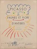 Tête de barbu by Pablo Picasso, 1960, Pastel sur page de titre de Faunes et Flore d'Antibes, sold Jun 2018