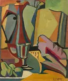 Nature morte au coquillage, au compotier et au verre by André Lhote, 1958, Huile sur toile, sold Jun 2018