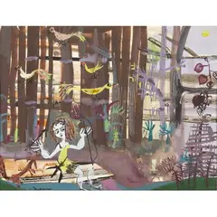Forest by Bernece Berkman, Watercolor and gouache on board, sold Mar 2013