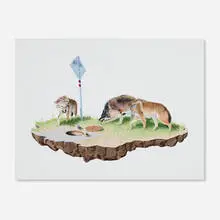 Hiding by Josh Keyes, 2007, acrylic on wood panel, offered Jul 2026