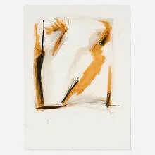 Chance Meeting by Bryan Hunt, 1986, graphite, charcoal, watercolor and oil pastel on Arches, offered Aug 2026