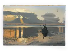 Danish Nautical Scene by Freddi Larsen, Oil on canvas, sold Jun 2026