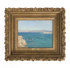 Untitled by Émile Delobre, Landscape oil on board, sold Jun 2026