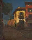 Coin de rue dans le vieux Cannes by Charles-Henri Dagnac Riviere, Huile sur panneau,, sold Apr 2018