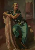 Femme assise sur un fauteuil by Jean Picart Le Doux, Huile sur toile, sold Apr 2018