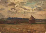 La meule de foin by Georges Diéterle, Huile sur panneau,, sold Apr 2018