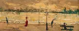La croisette à Cannes by Gabriel Dauchot, Huile sur toile,, sold Apr 2018