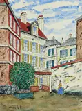 La cour de Rohan by Élisée Maclet, Aquarelle,, sold Apr 2018