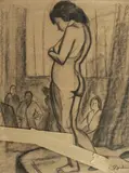 Modèle dans l'atelier by Georges Joubin, Pastel sur papier,, sold Apr 2018