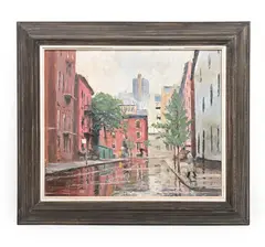 Rainy New York City by Peter Hayward, Oil on canvas, sold Jul 2026