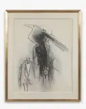 SANS TITRE by Wifredo Lam, 1962, Fusain sur papier, sold Jun 2018