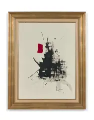 SANS TITRE by Georges Mathieu, 1963, Encre et collage sur papier, sold Jun 2018