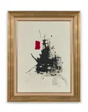 SANS TITRE by Georges Mathieu, 1963, Encre et collage sur papier, sold Jun 2018