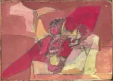 SANS TITRE by Albert Bitran, 1964, Gouache et fusain sur panneau, sold Mar 2018